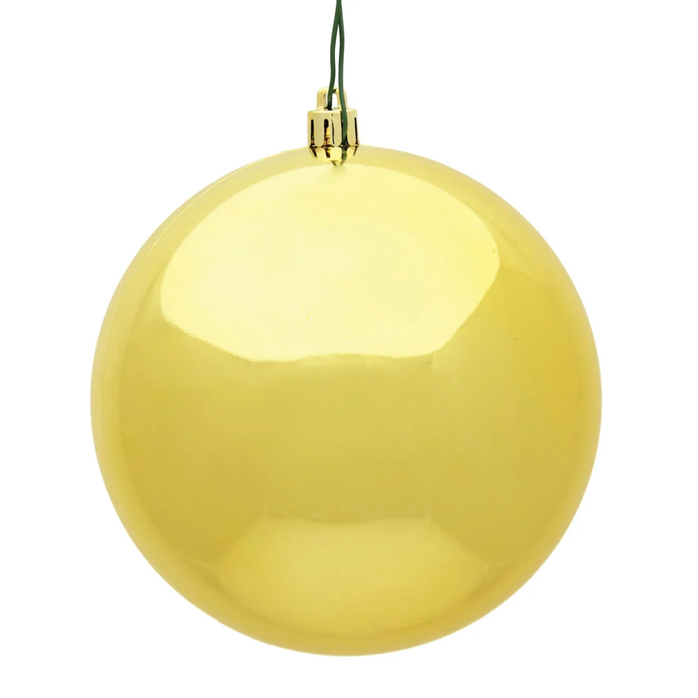 Vickerman N593037DSV 12" Honey Gold Shiny Ball Ornament