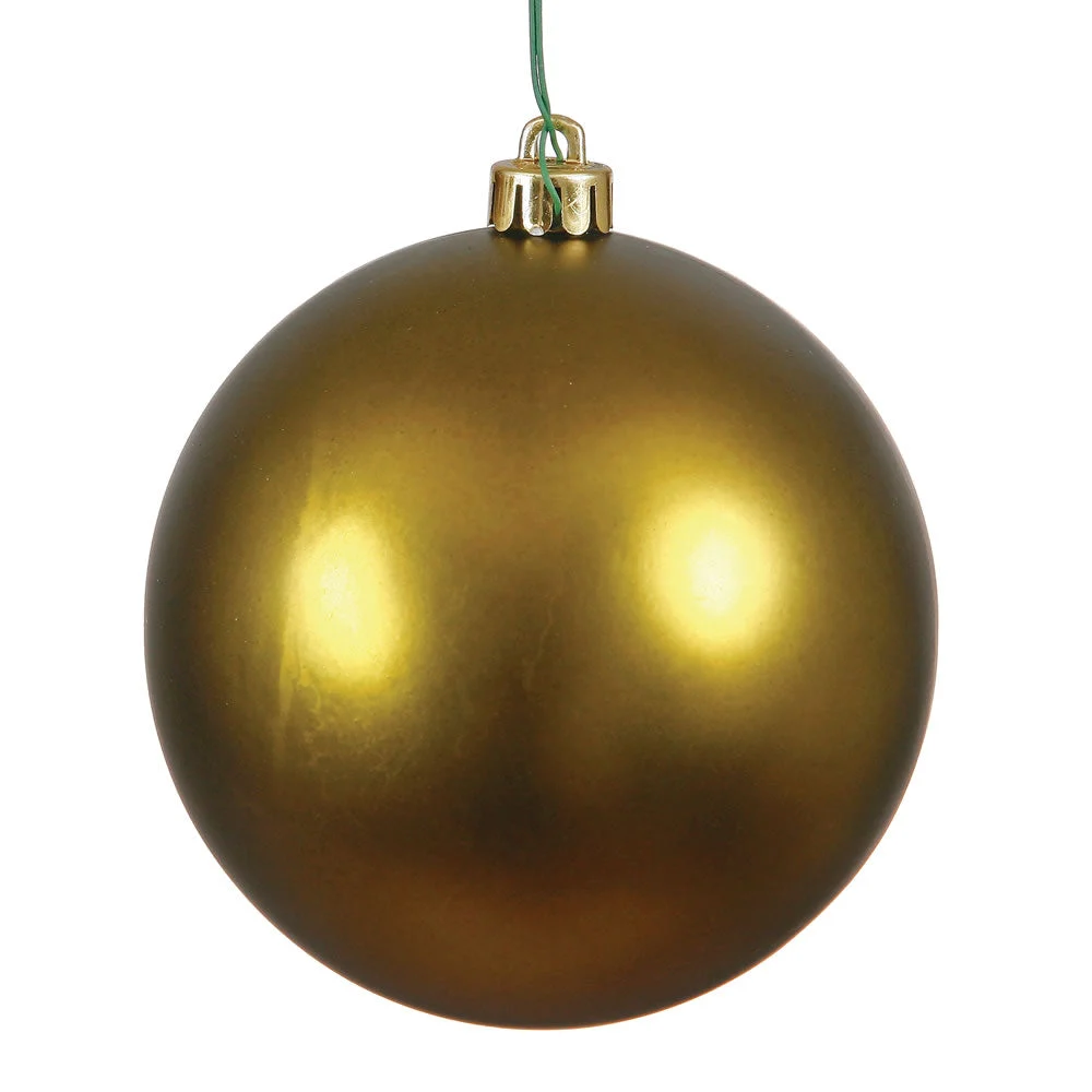 Vickerman N593014DMV 12" Olive Matte Ball Ornament