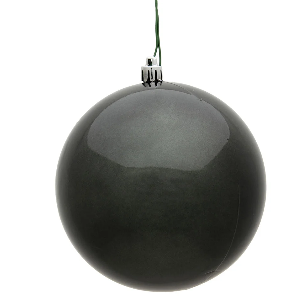 Vickerman N592587DCV 10" Pewter Candy Ball Ornament