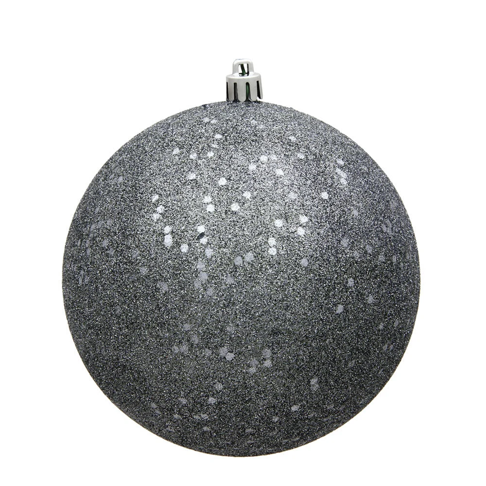 Vickerman N592587DQ 10" Pewter Sequin Ball Ornament