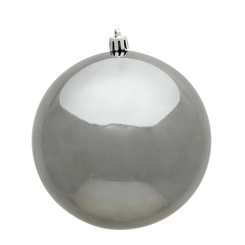 Vickerman N592587DSV 10" Pewter Shiny Ball Ornament