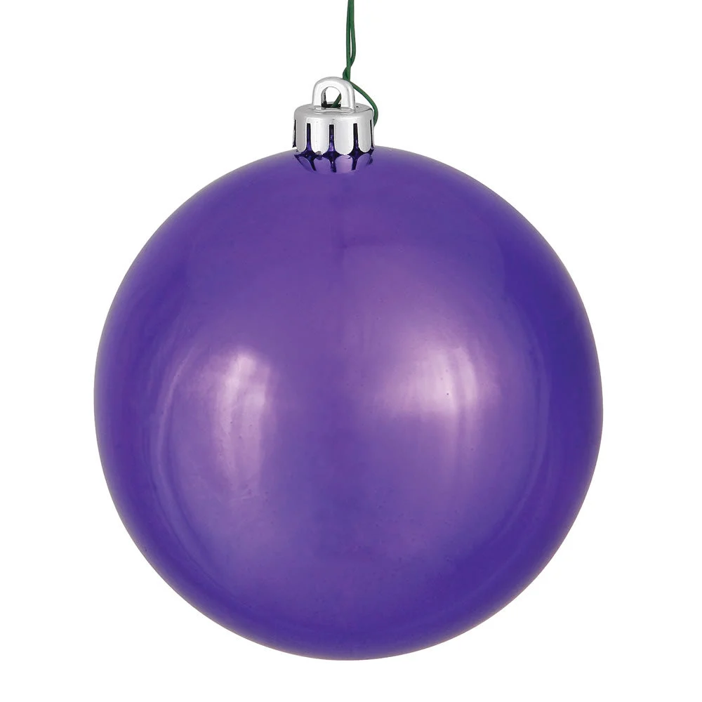 Vickerman N593026DSV 12" Plum Shiny Ball Ornament