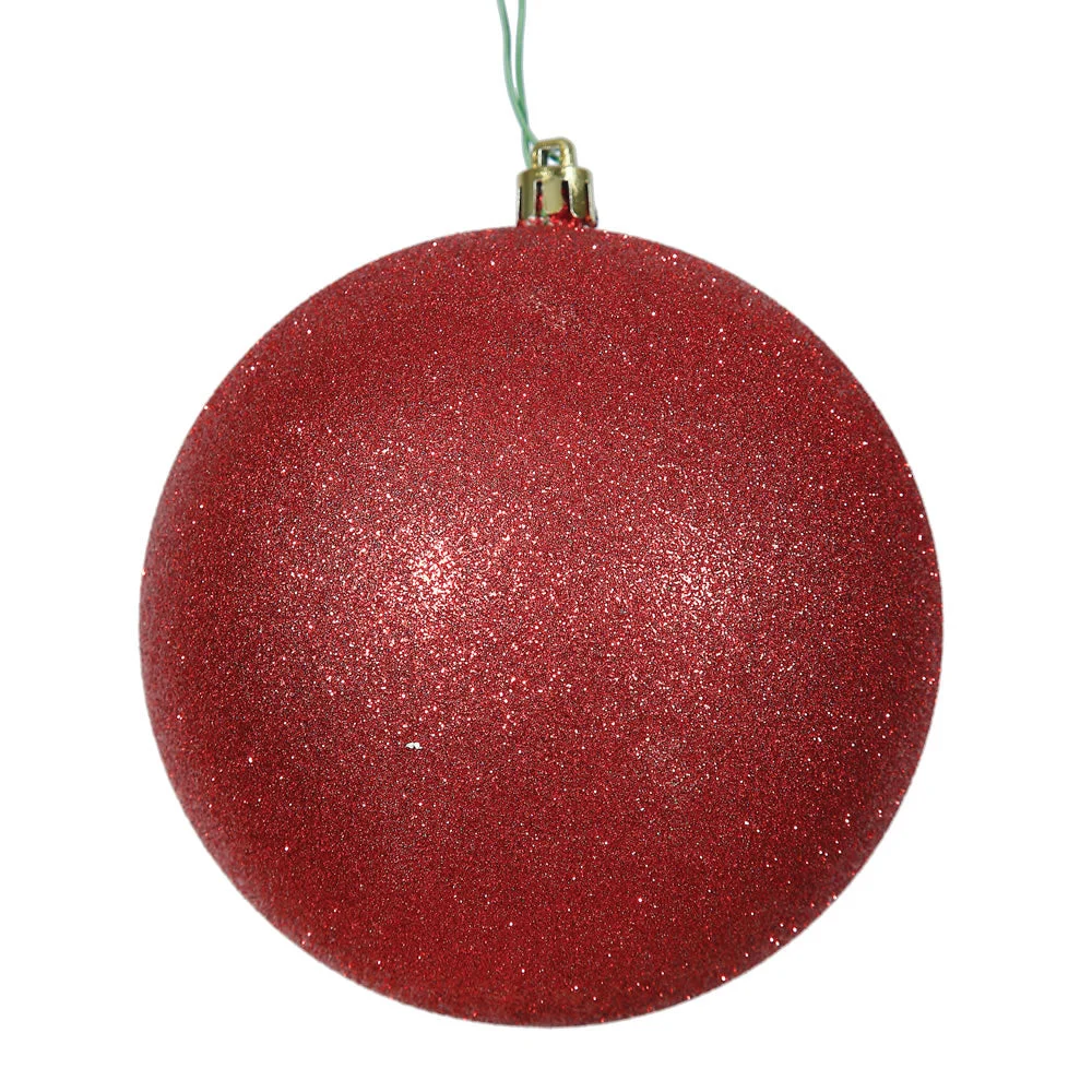 Vickerman N593003DG 12" Red Glitter Ball Ornament