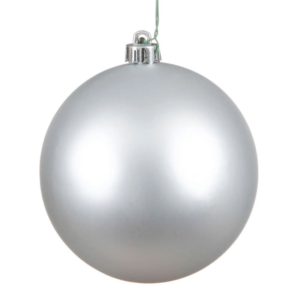 Vickerman N593007DMV 12" Silver Matte Ball Ornament