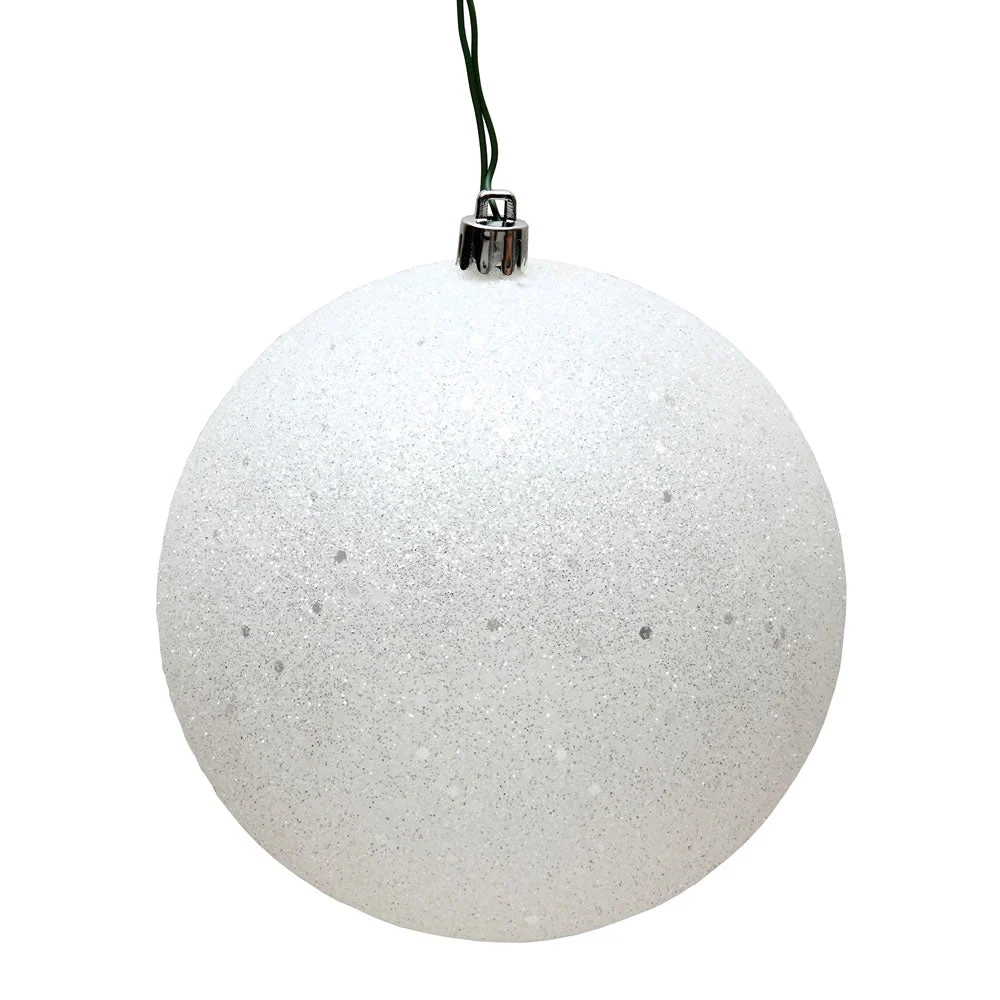 Vickerman N593011DQ 12" White Sequin Ball Ornament