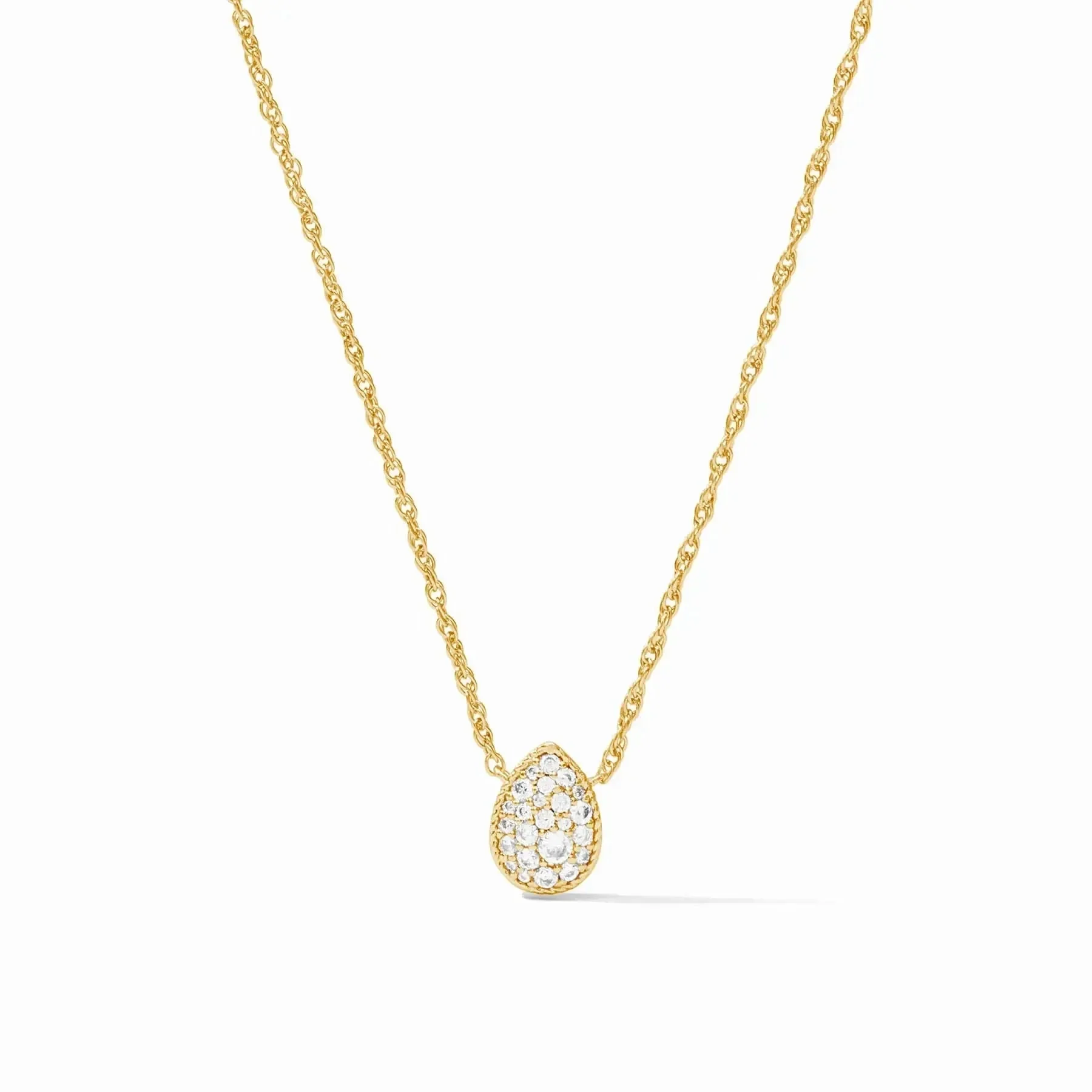 Pavé Teardrop Delicate Necklace // Cubic Zirconia