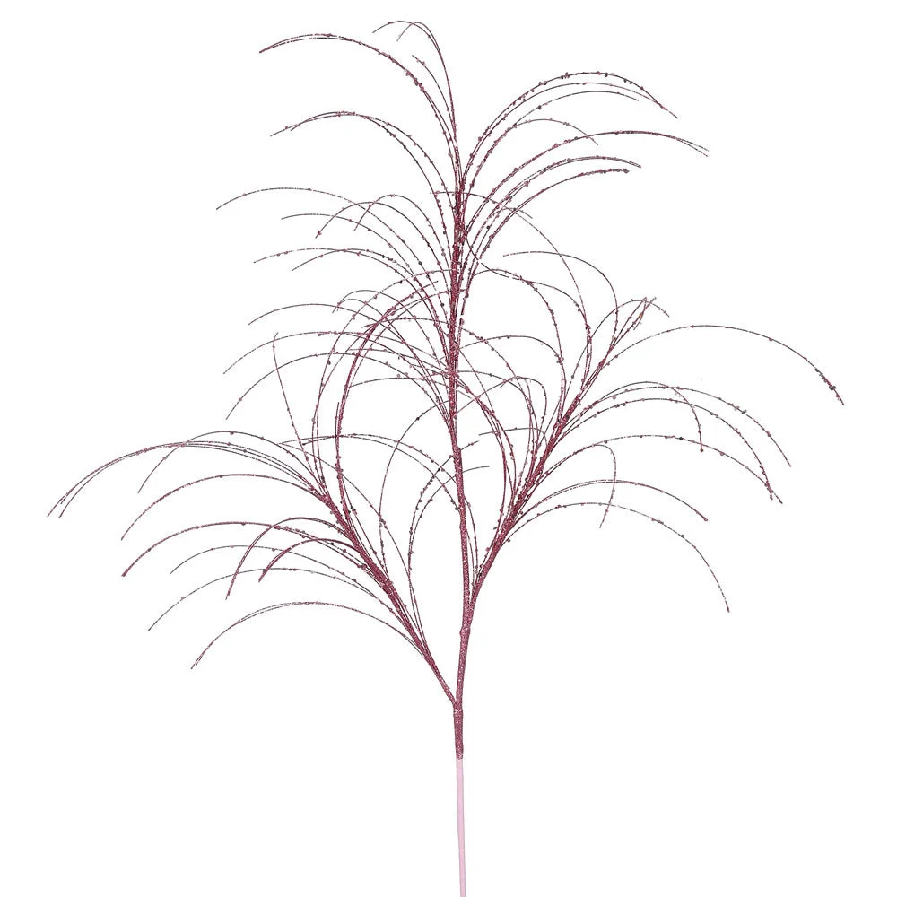 Vickerman QG164045 34" Mauve Glitter Grass Spray. Includes 6 Sprays Per Pack..