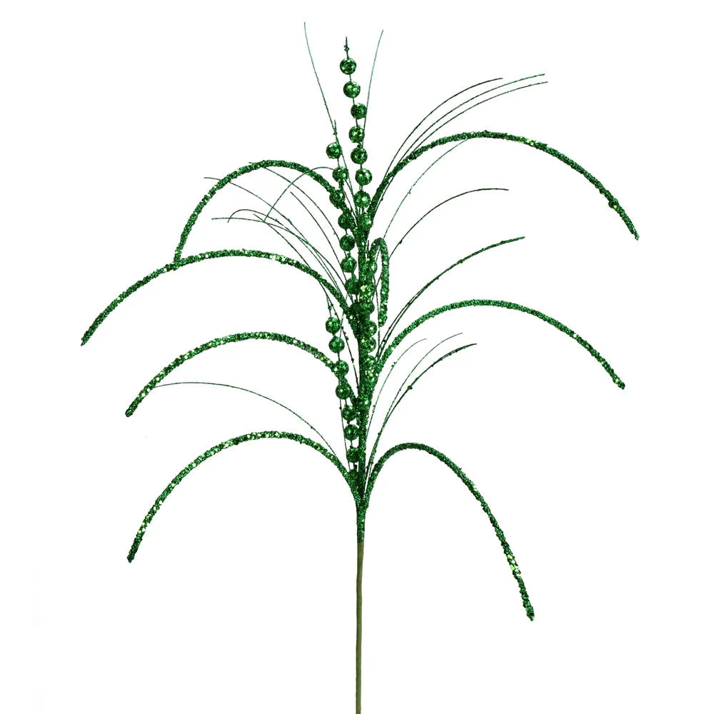 Vickerman QG192404 29" Green Glitter Harvest Artificial Christmas Spray. Includes 6 Sprays Per Pack.