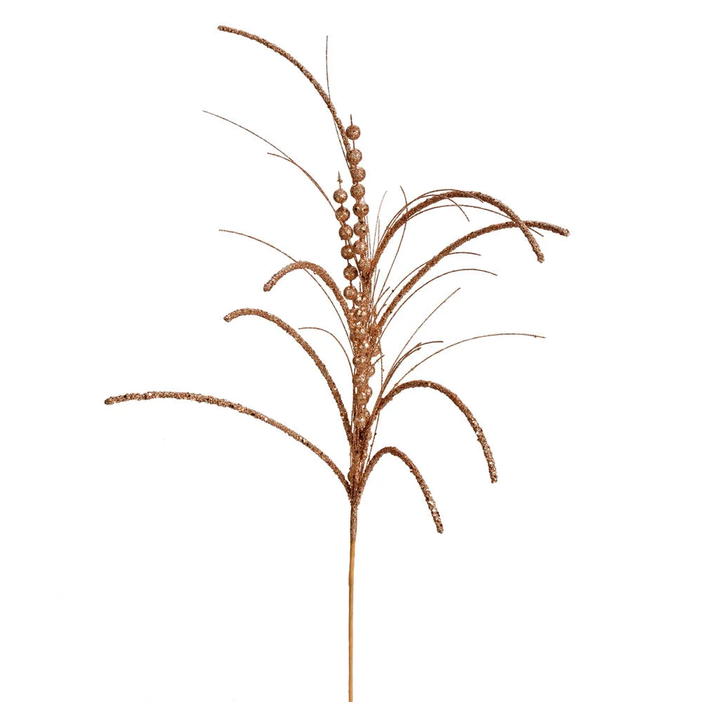Vickerman QG192458 29" Rose Gold Glitter Harvest Artificial Christmas Spray. Includes 6 Sprays Per Pack.