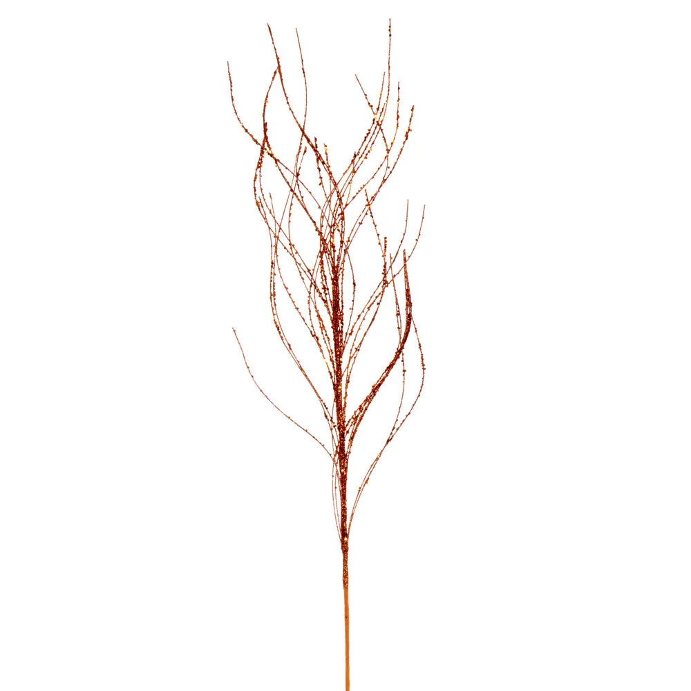 Vickerman QG221018 37" Burnished Orange Wavy Twig Glitter Spray 6 Per Bag.