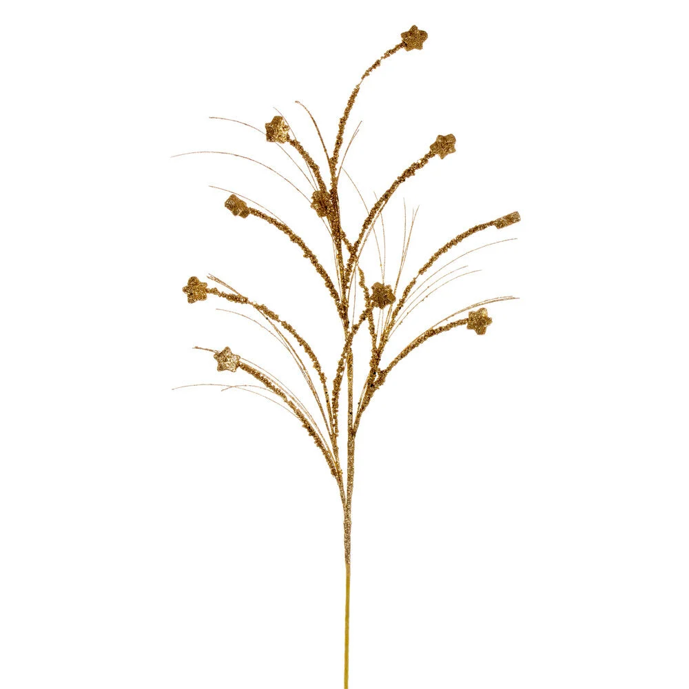 Vickerman QG221708 36" Gold Mini Star Glitter Spray 6 Per Bag.