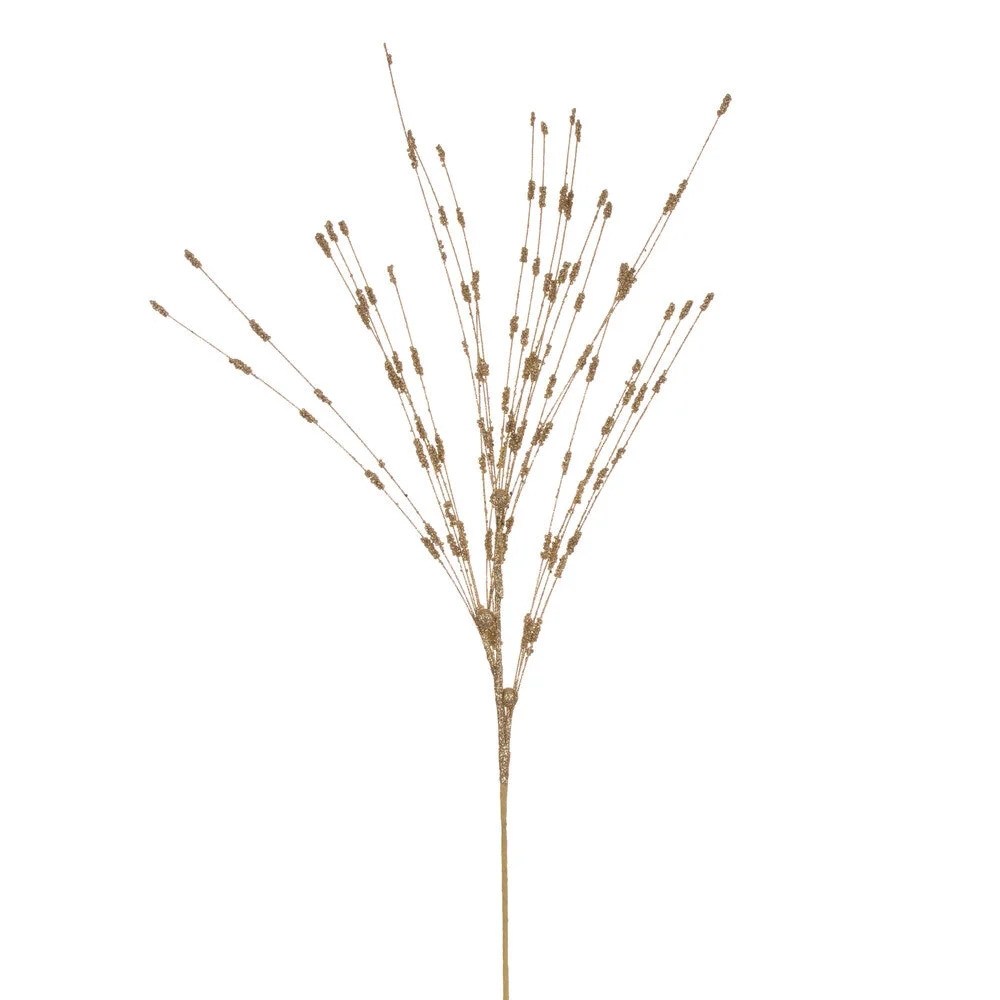 Vickerman QG221908 36" Gold Berry Glitter Spray 6 Per Bag.