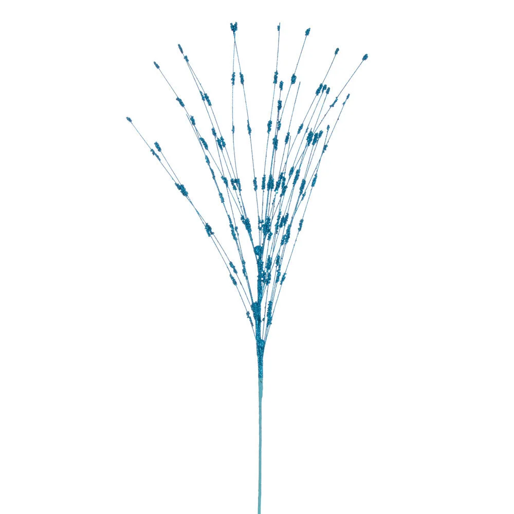 Vickerman QG221912 36" Turquoise Berry Glitter Spray 6 Per Bag.
