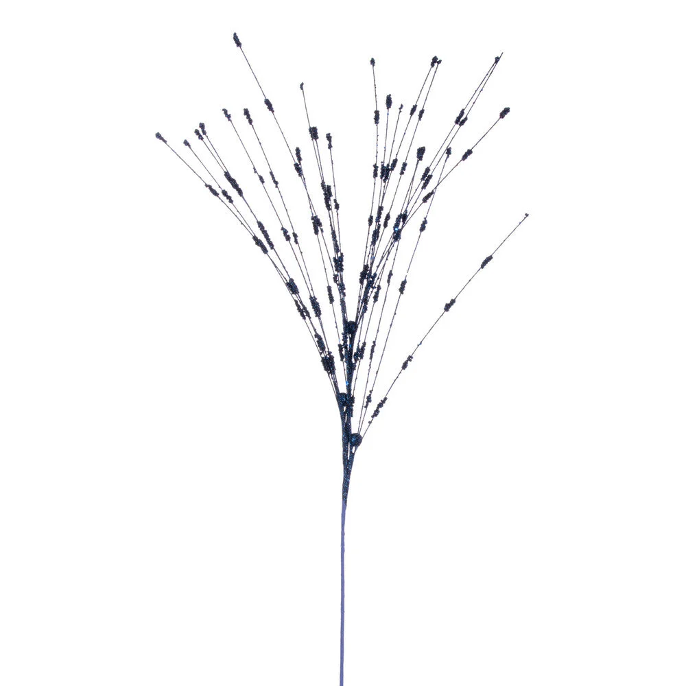 Vickerman QG221931 36" Midnight Blue Berry Glitter Spray 6 Per Bag.