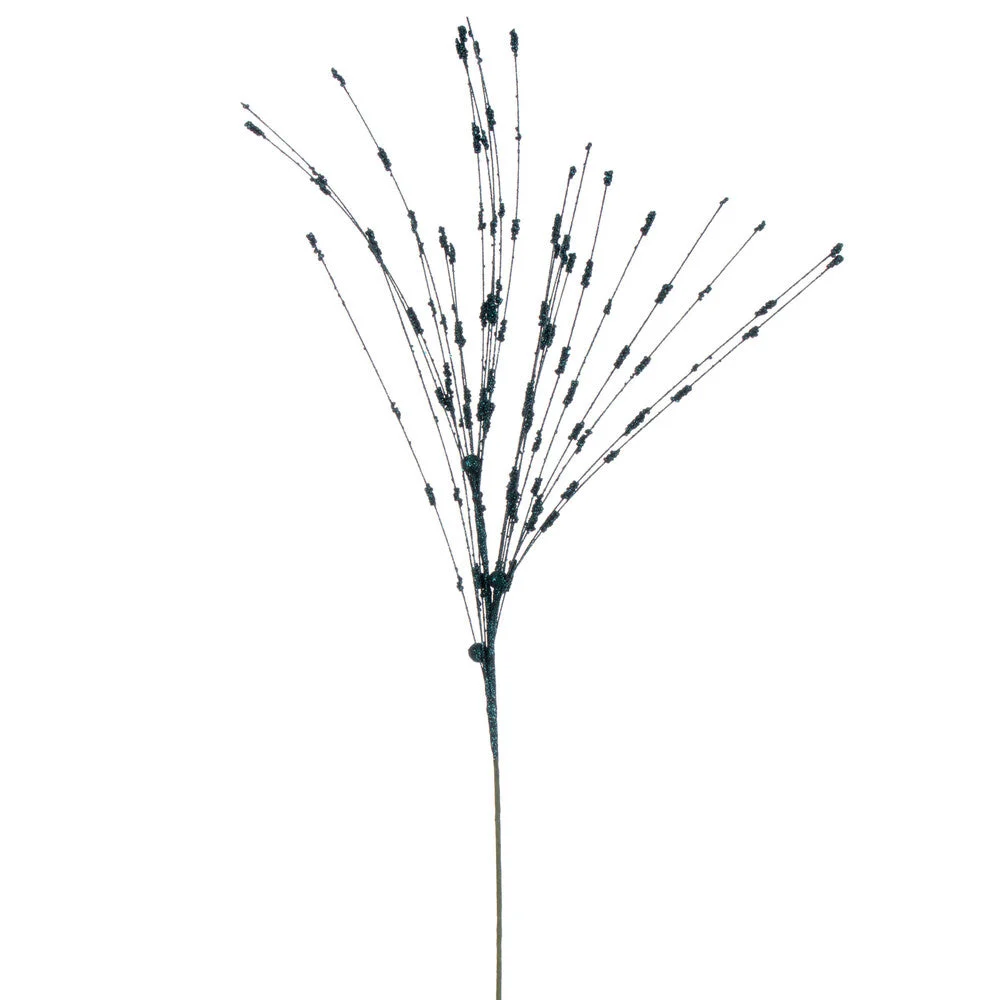 Vickerman QG221962 36" Sea Blue Berry Glitter Spray 6 Per Bag.