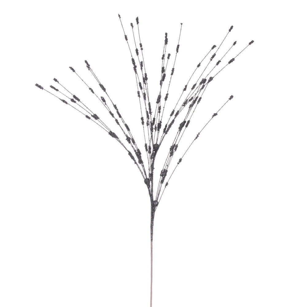 Vickerman QG221987 36" Pewter Berry Glitter Spray 6 Per Bag.