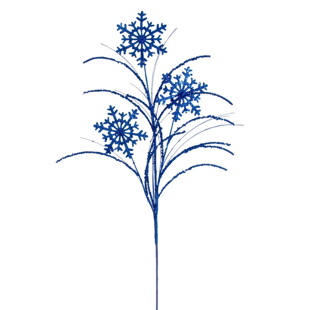 Vickerman QG223002 31" Blue Snowflake Glitter Spray 6 Per Bag.