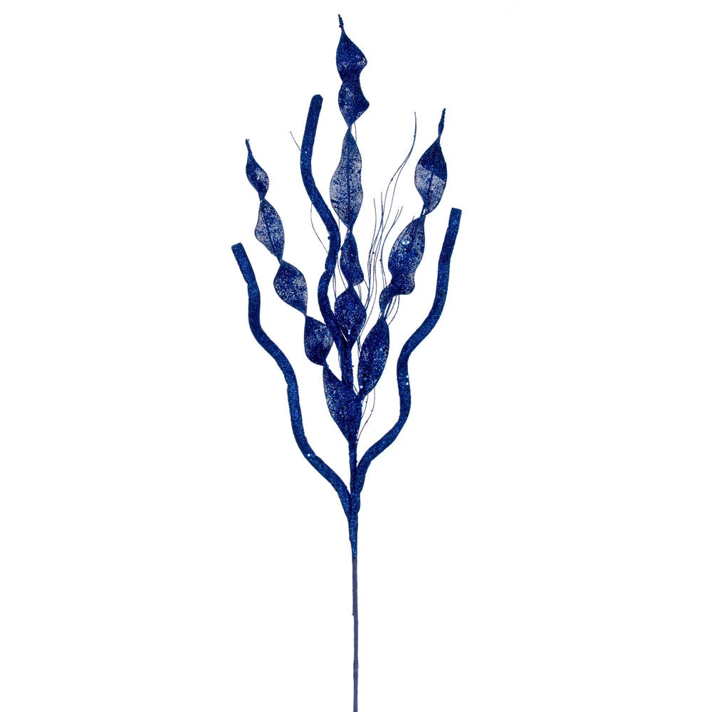 Vickerman QG223802 34" Blue Multi Spiral Glitter Spray 4 Per Bag.