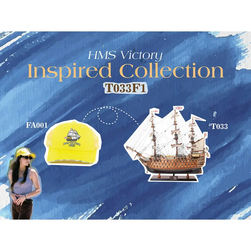 HMS Victory Combo – 27 in Model Ship and Classic Embroidered Hat By Old Modern Handicrafts
