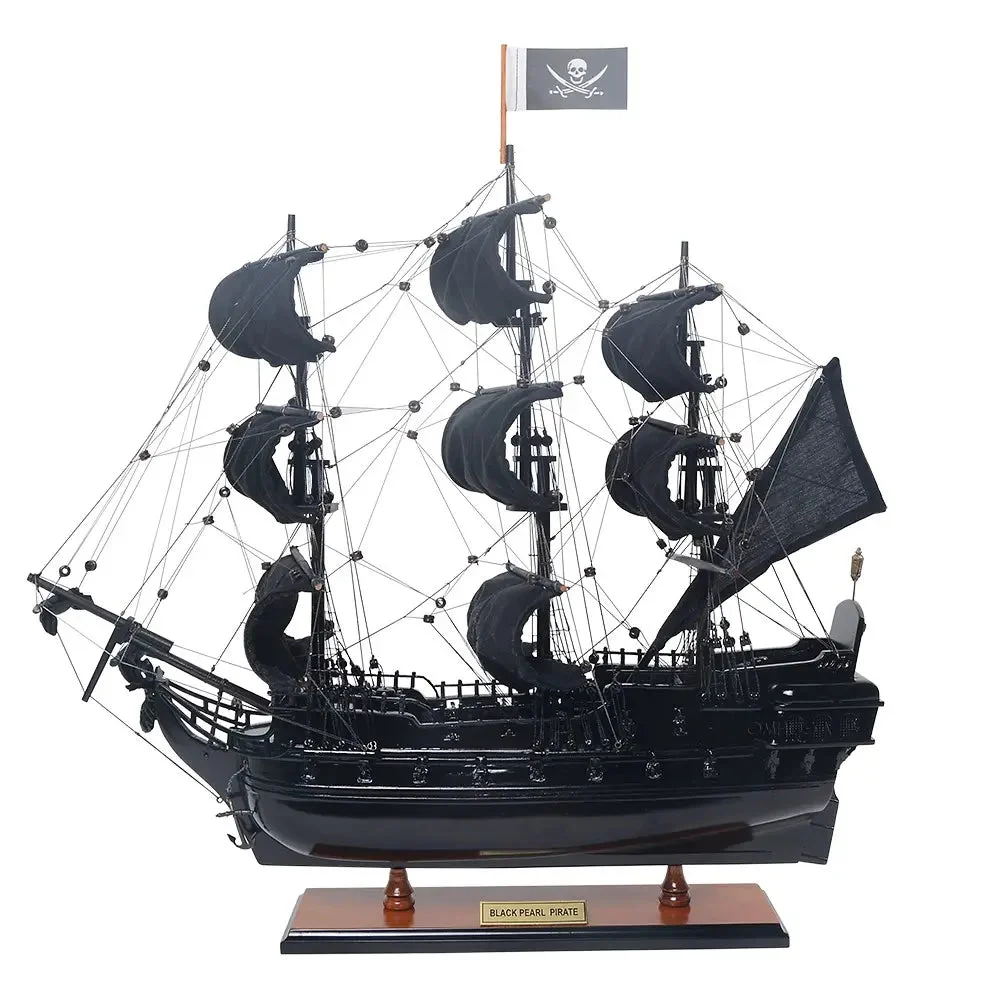 Model Ship 20" - Black Pearl Pirate Ship - Handcrafted Small Replica By Old Modern Handicrafts