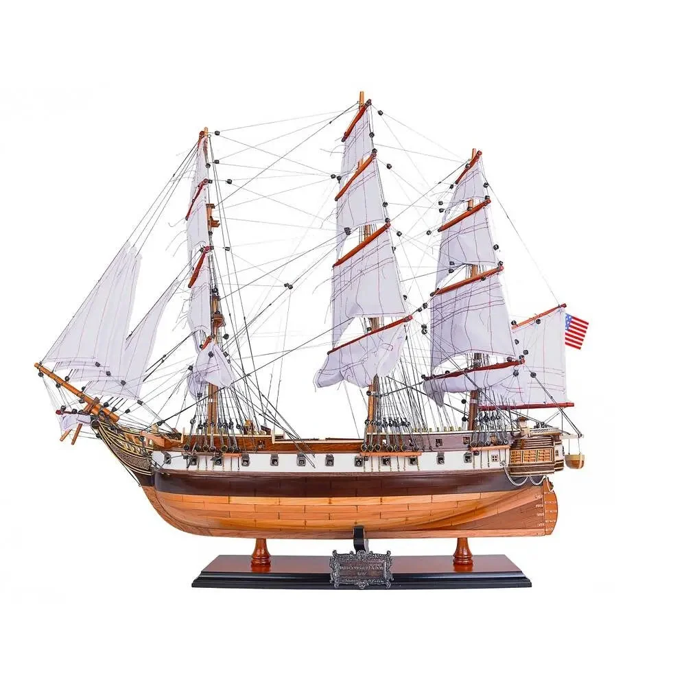 USS Constellation Model Ship – 26in – Handcrafted Wooden Naval Replica By Old Modern Handicrafts