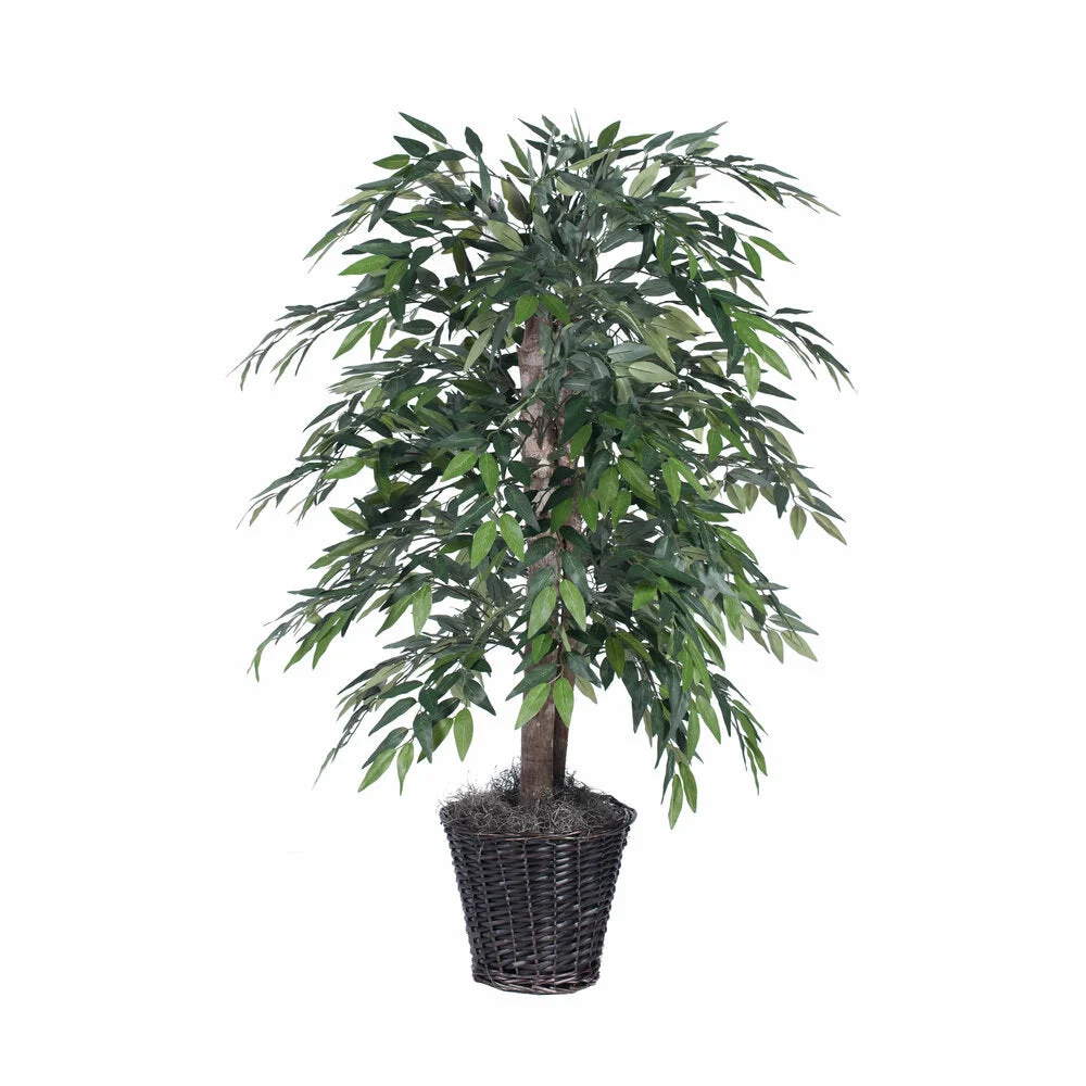Vickerman TBU1440 4' Artificial Green Smilax Bush Rattan Basket