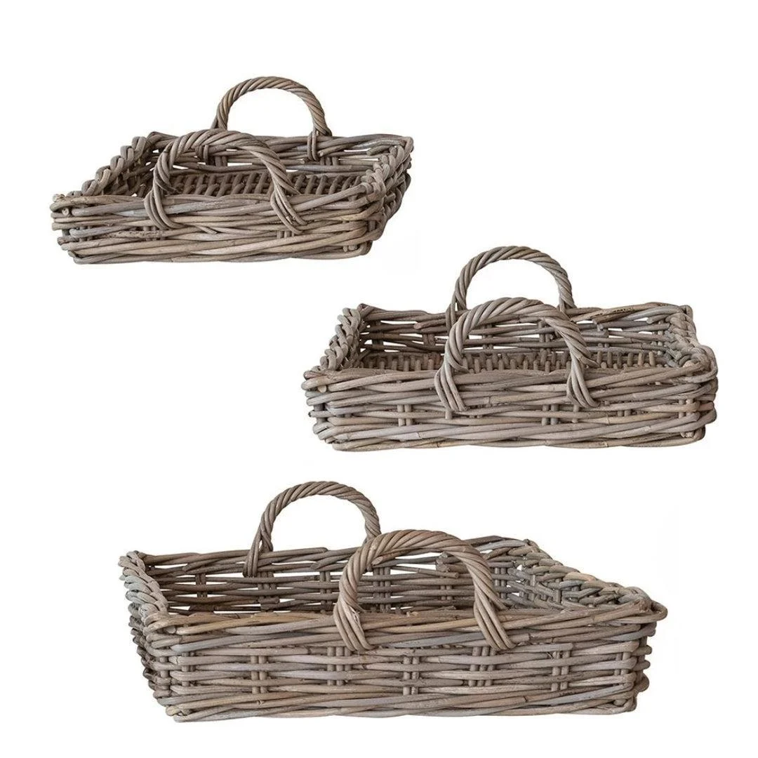 Sonoma Woven Rattan Tray // 3 Sizes