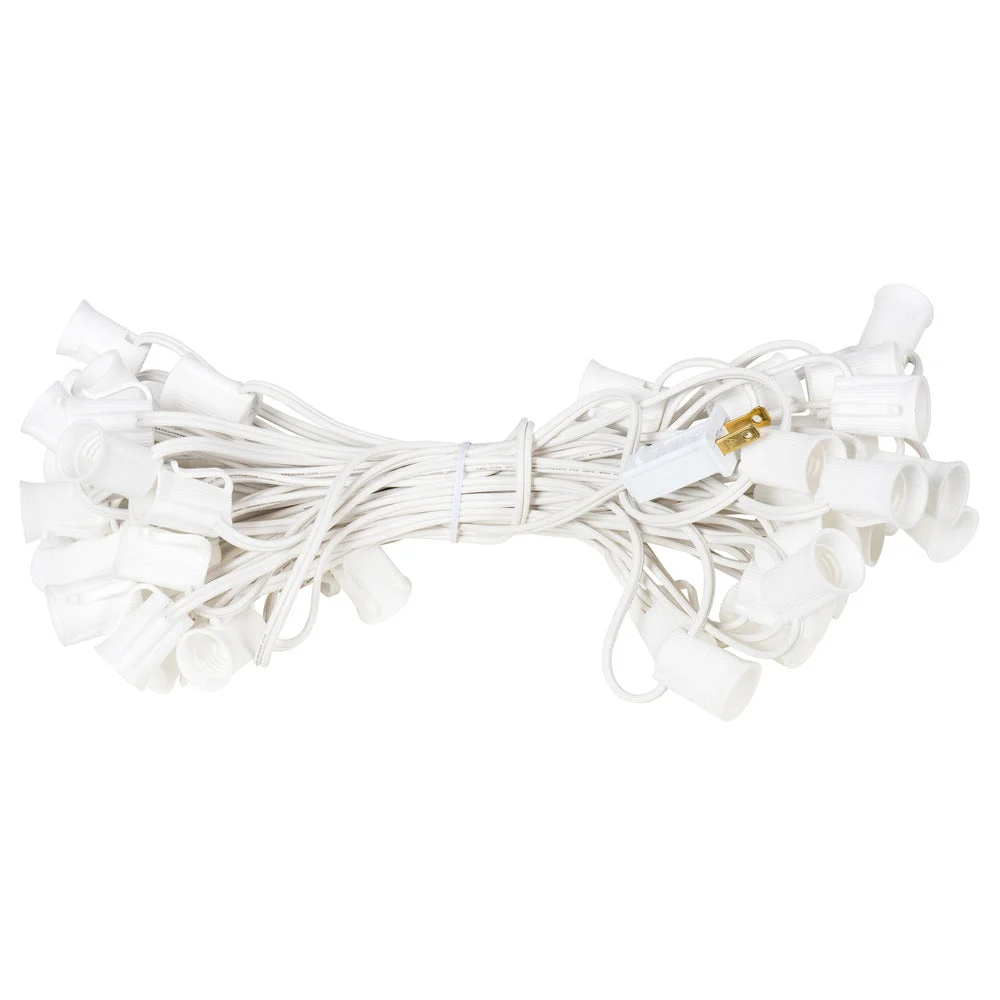Vickerman V472325 50' C9 Socket String With 50 C9 Sockets On Spt1 18 Gauge White Wire