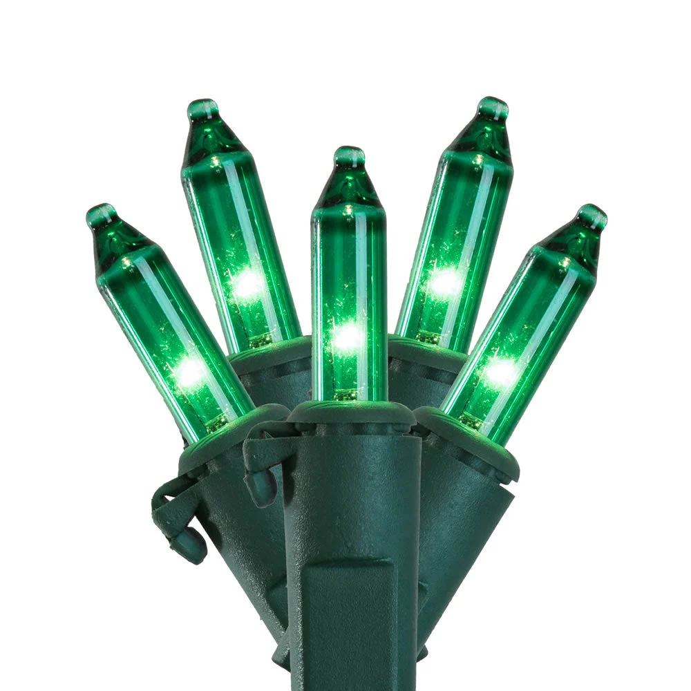 Vickerman W5G0459 50 Teal Mini Light On Green Wire 23' Christmas Light Strand