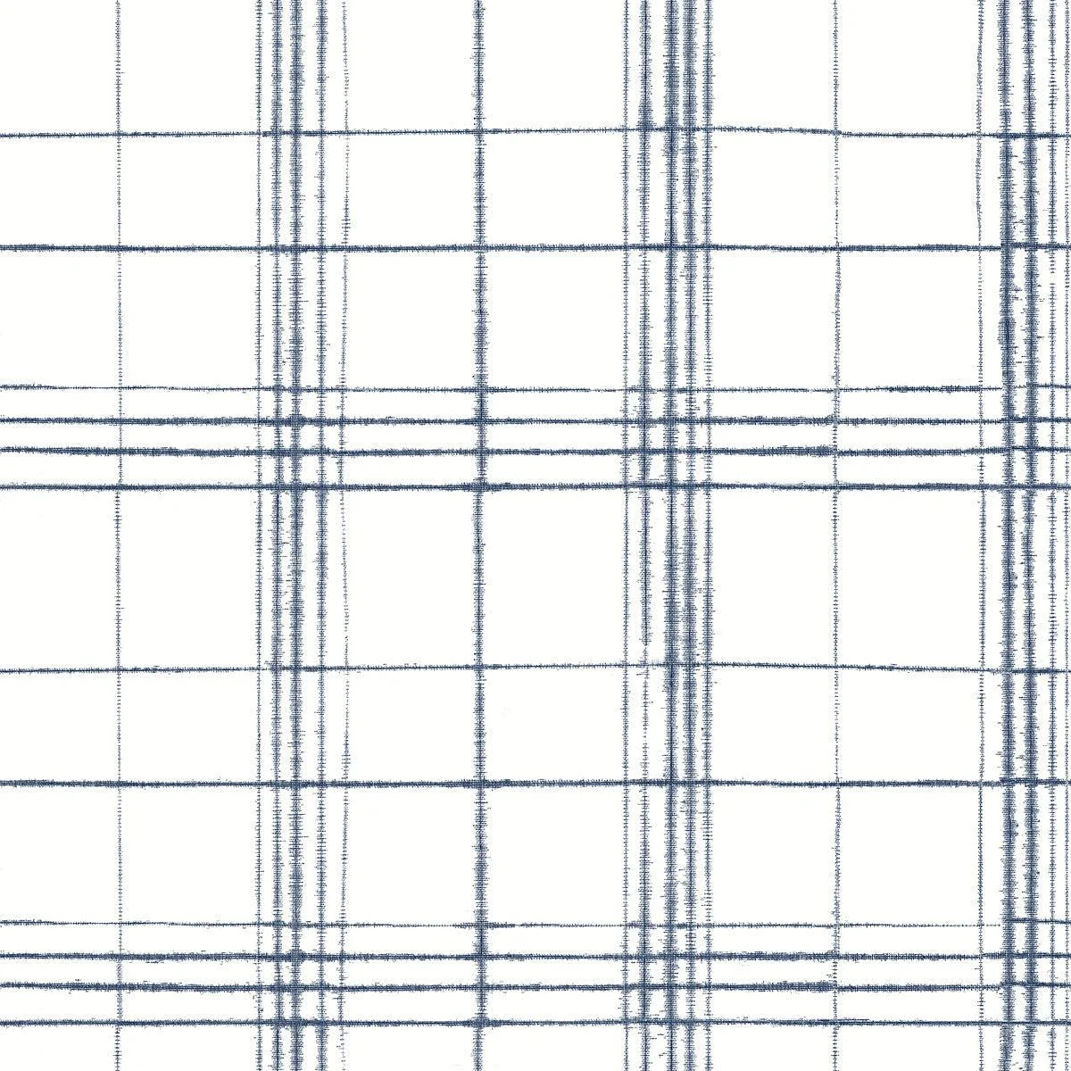 Farmhouse Plaid Wallpaper // Navy & White