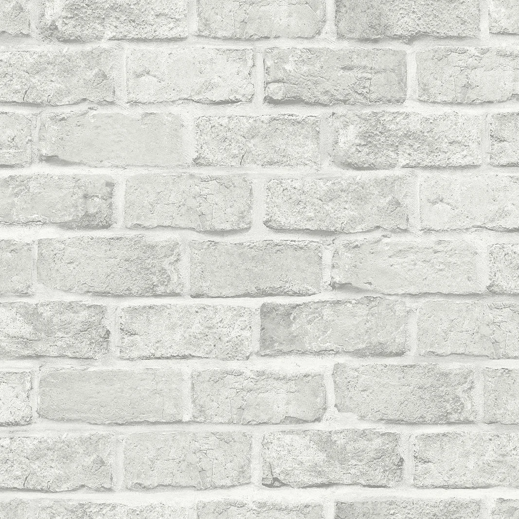 Stretcher Brick Peel & Stick Wallpaper // Light Grey