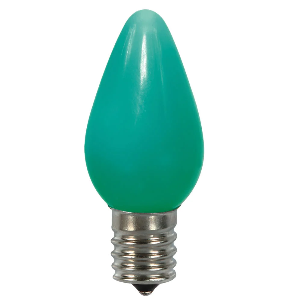 Vickerman XLEDSC74-25 C7 Ceramic LED Green Bulb Nickel Base 130V .96 Watts 3 Diodes 25 Bulbs Per Pack