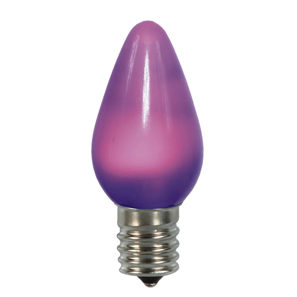 Vickerman XLEDSC76-25 C7 Ceramic LED Purple Bulb Nickel Base 130V .96 Watts 3 Diodes 25 Bulbs Per Pack