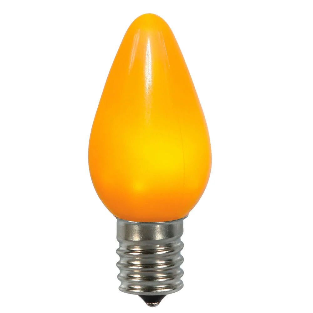Vickerman XLEDSC77T-25 C7 Ceramic LED Yellow Twinkle Bulb Nickel Base 130V .96 Watts 25 Bulbs Per Pack