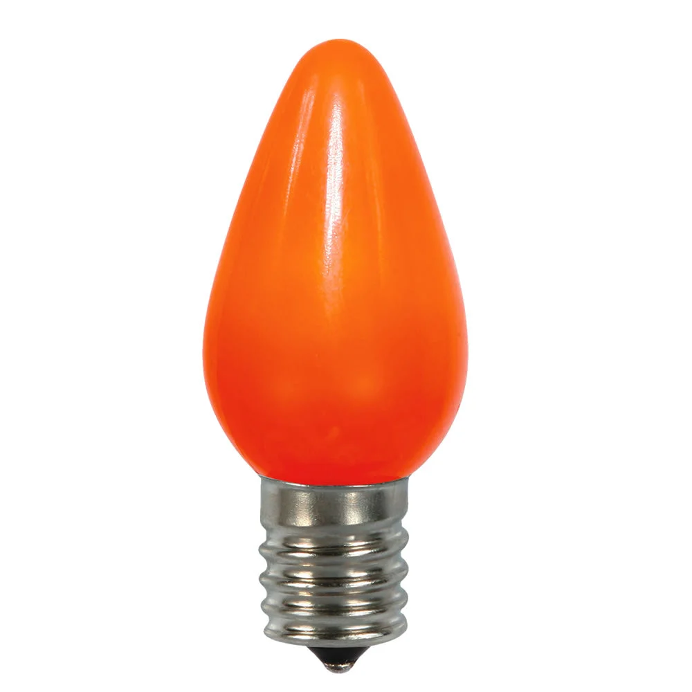 Vickerman XLEDSC78T-25 C7 Ceramic LED Orange Twinkle Bulb Nickel Base 130V .96 Watts 25 Bulbs Per Pack