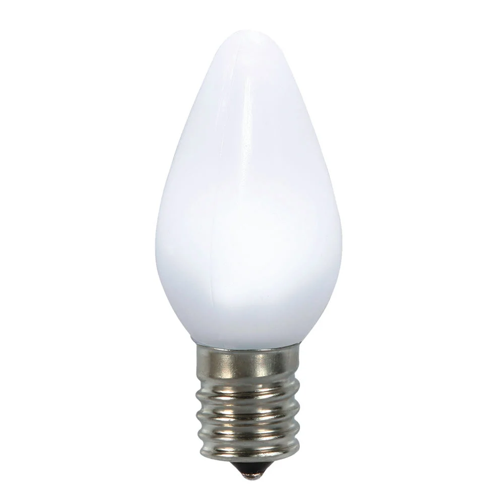 Vickerman XLEDSC7PT-25 C7 Ceramic LED Pure White Twinkle Bulb Nickel Base 130V .96 Watts 25 Bulbs Per Pack