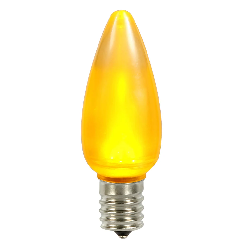 Vickerman XLEDSC97-25 C9 Ceramic LED Yellow Bulb Nickel Base 130V .96 Watts 5 Diodes 25 Bulbs Per Pack