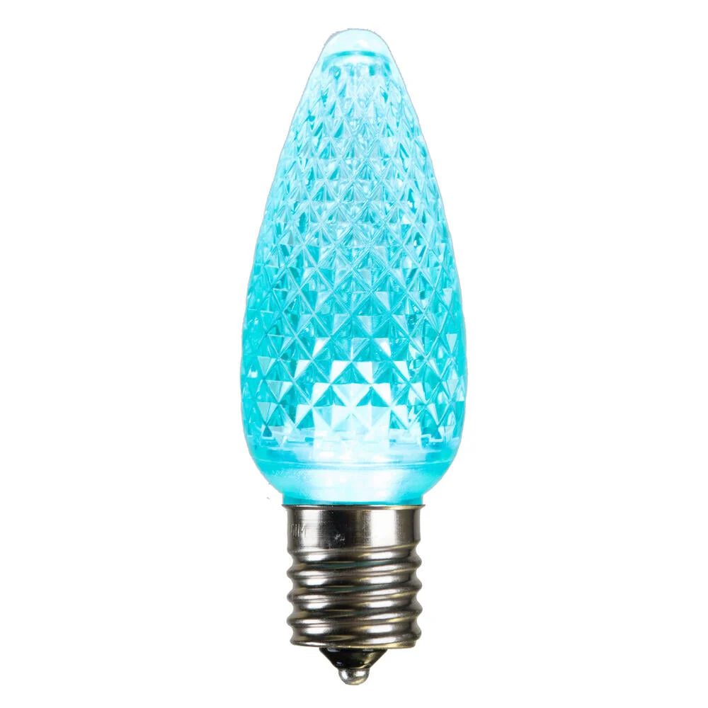 Vickerman XLEDSC9LT-25 C9 Ceramic LED Teal Twinkle Bulb  Nickel Base 130V .96 Watts 25 Bulbs Per Pack