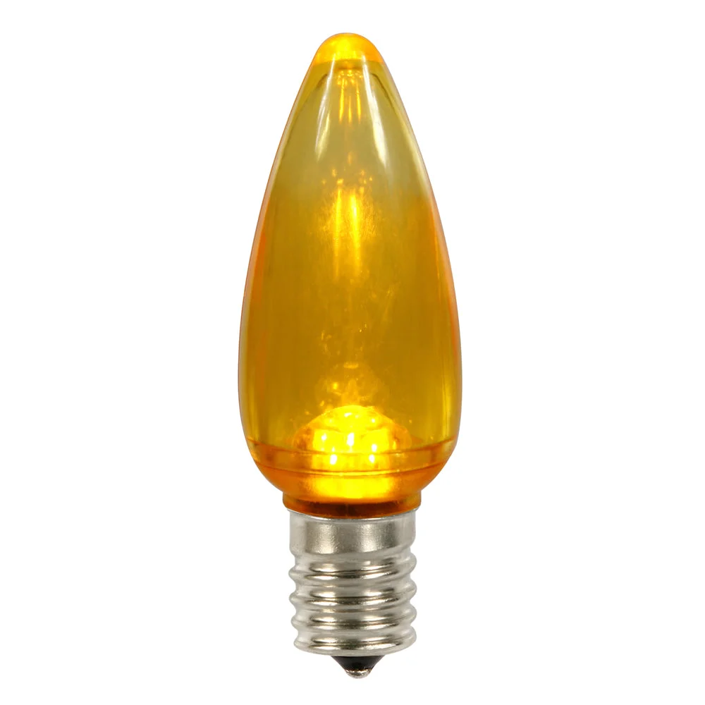 Vickerman XLEDTC97T-25 C9 Twinkle Transparent Plastic LED Yellow Dimmable Bulb E17 Nickel Base 25 Per Pack.