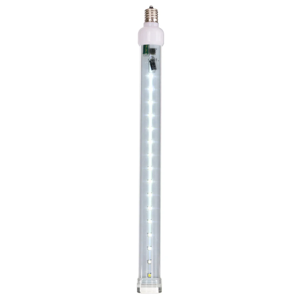 Vickerman XS12C99 5 Pack Of 12" Pure White LED Snowfall Tube Bulb C9-E17 Nickel Base
