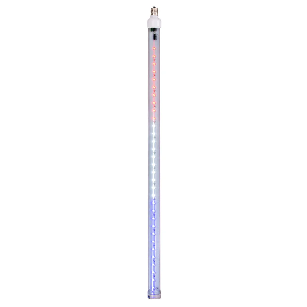 Vickerman XS24C121 5 Pack Of 24" Red-White-Blue LED Snowfall Tube Bulb C9-E17 Nickel Base.
