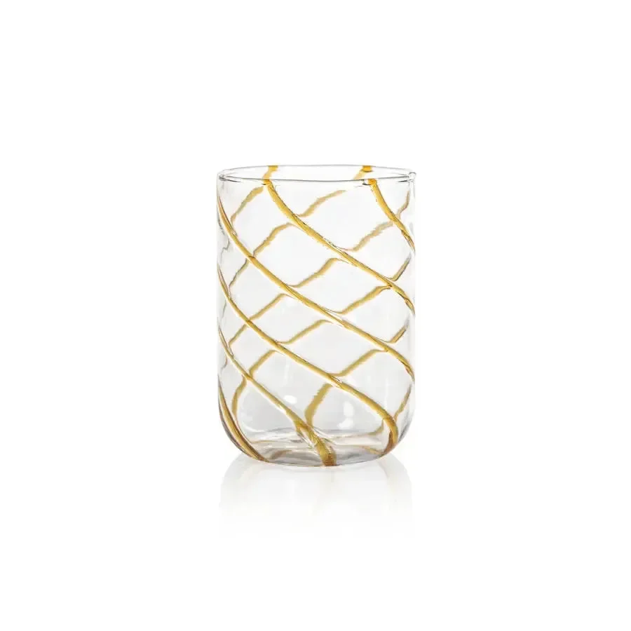 Swirl Design Glass Tumbler // Amber