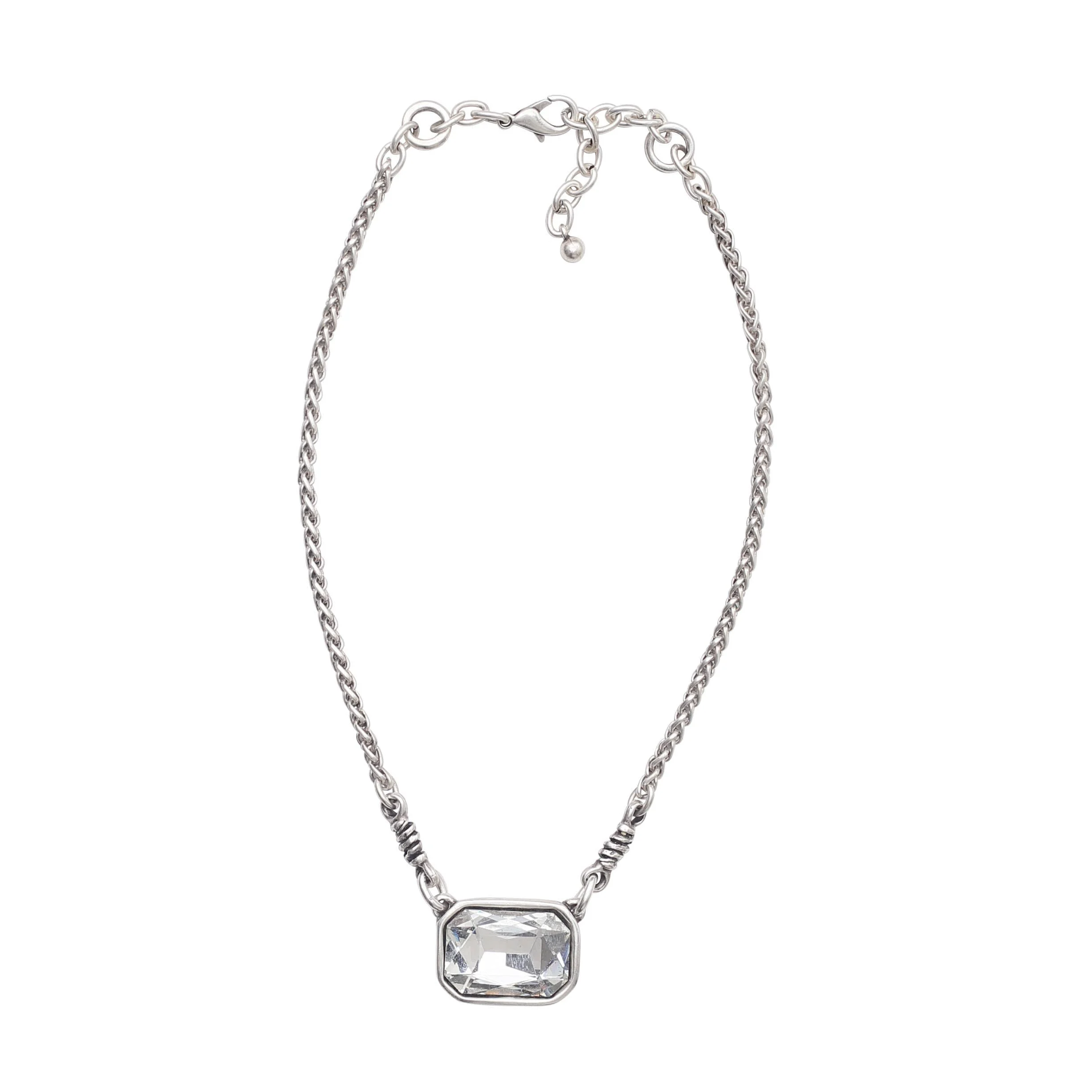 Handmade Sultans Rectangle Pewter Necklace 4001