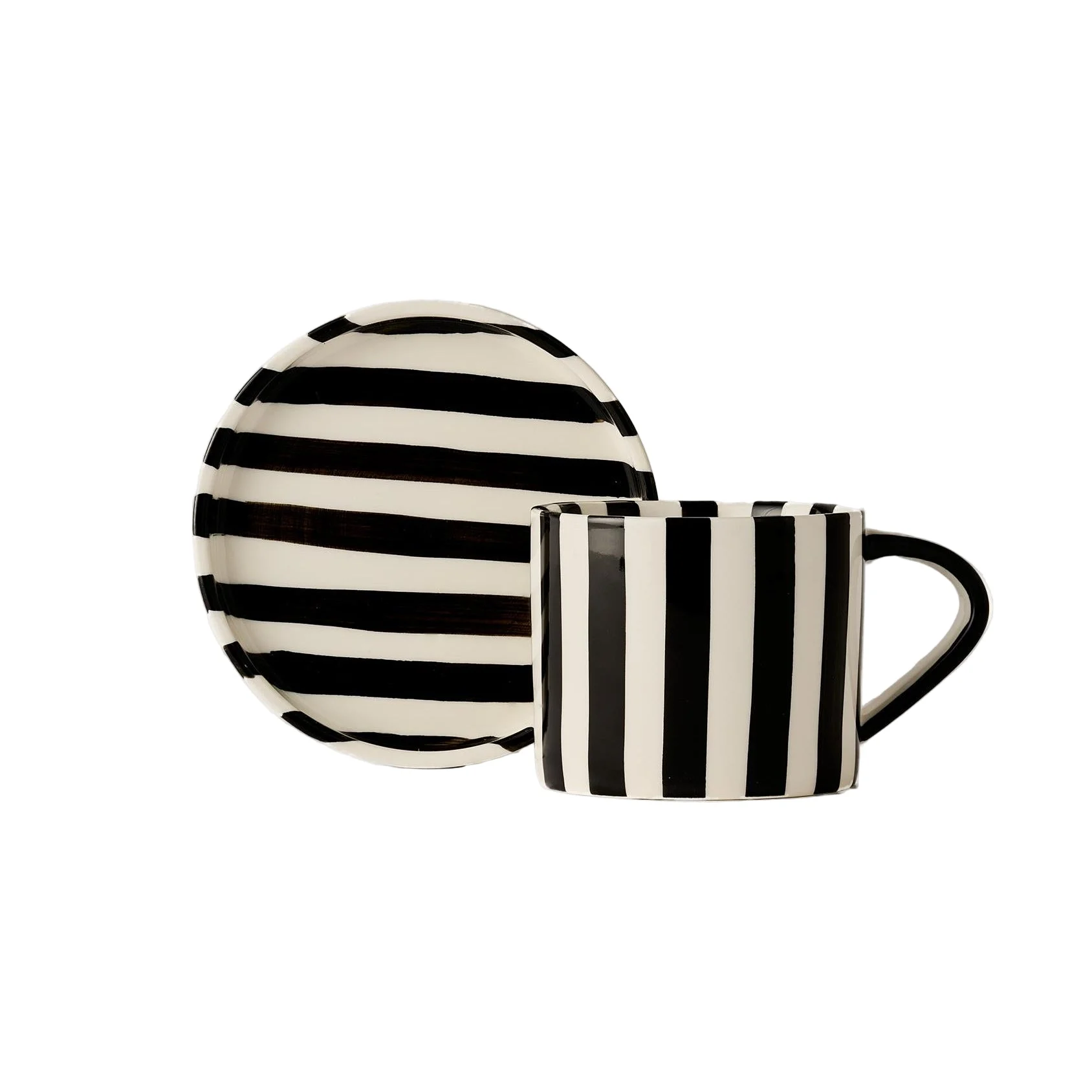 Hand Painted Ceramic Cafe Set // Licorice