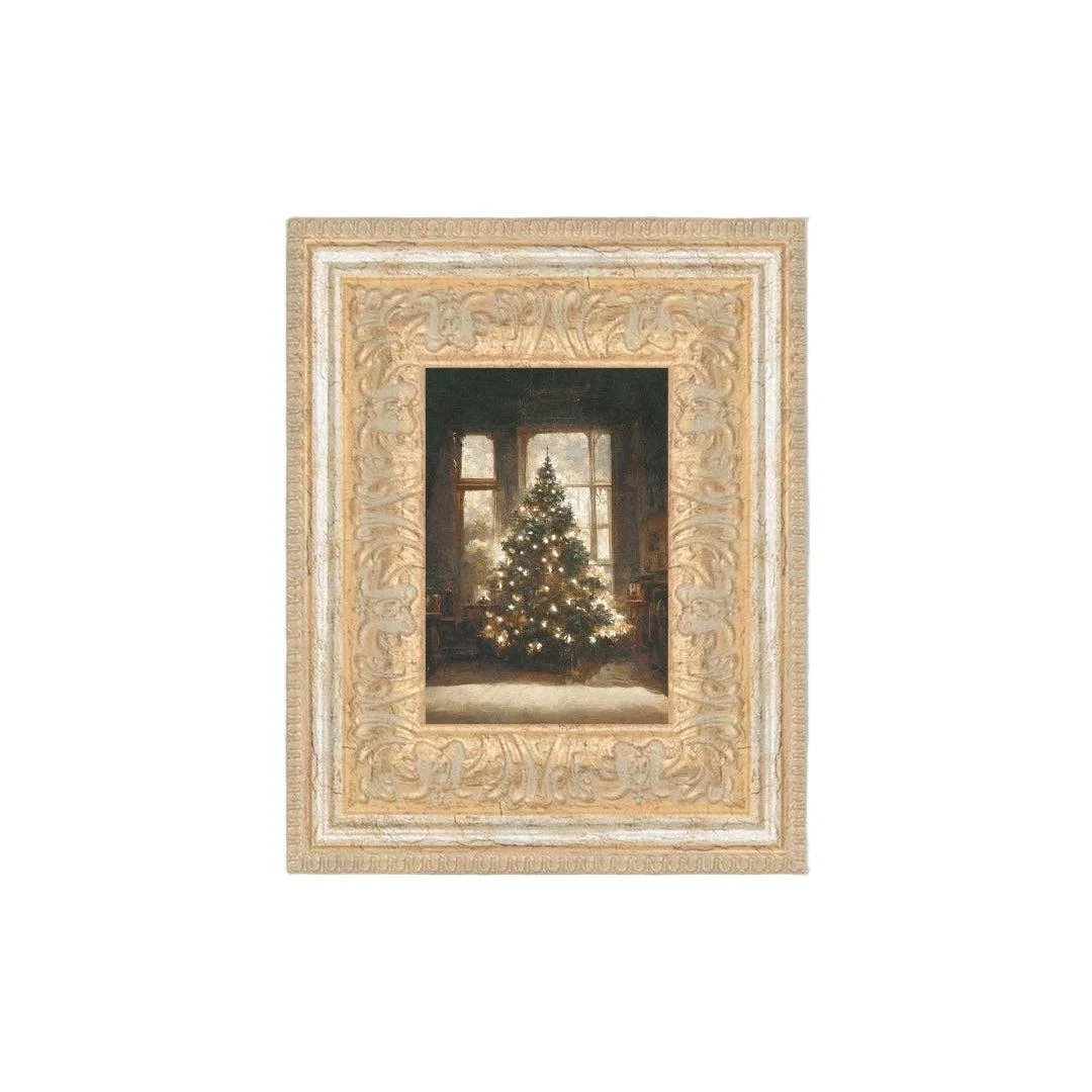 Glowing Christmas Tree Framed Antique Art
