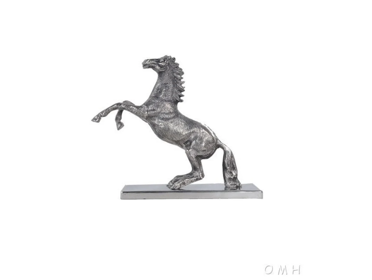 Horse Statue 12.5" – Hand-Cast Metal with Nickel Finish – Decor Accent By Old Modern Handicrafts