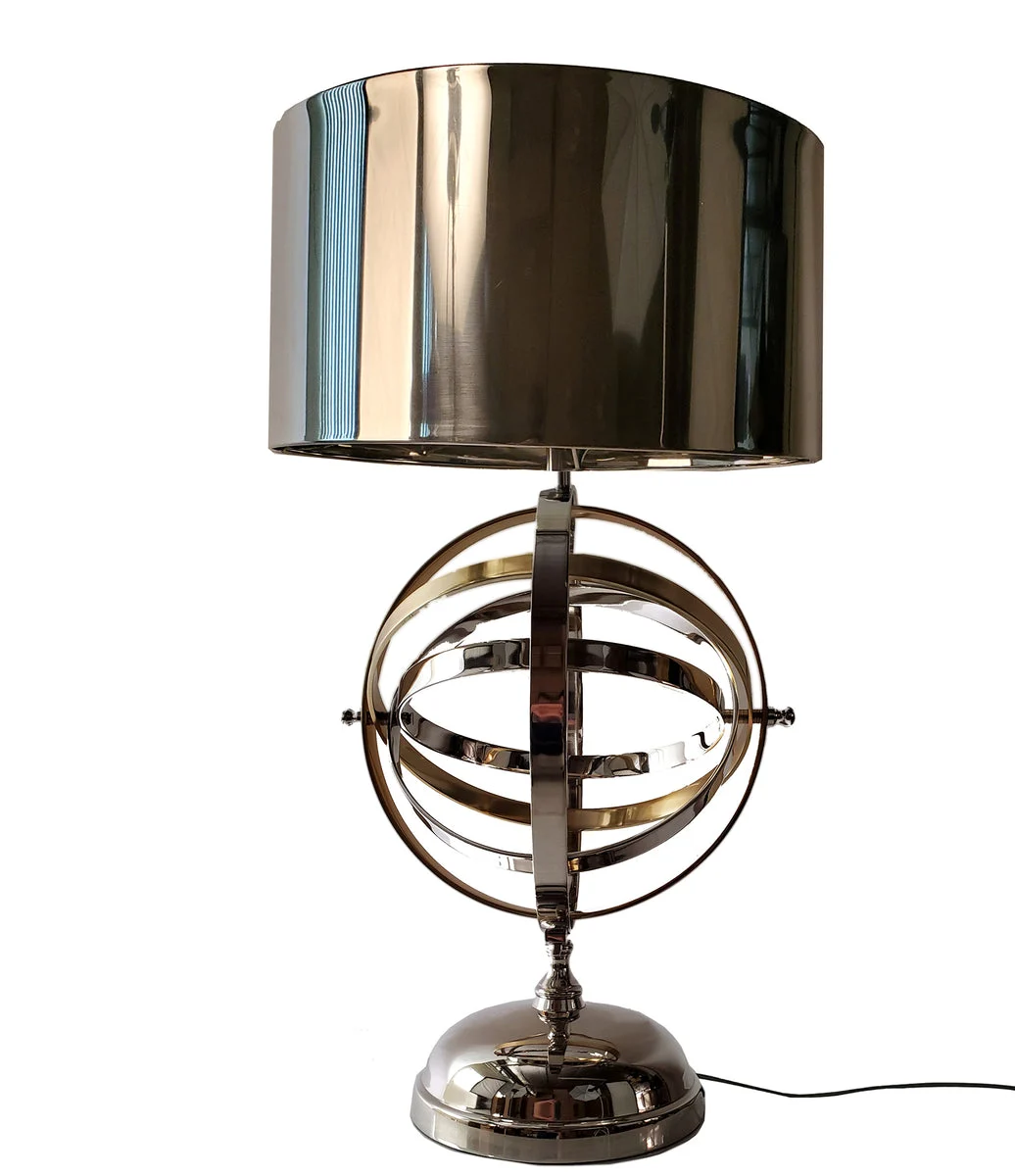 Aluminum Armillary Table Lamp 30" H – Celestial Accent Lighting with Rotating Rings By Old Modern Handicrafts