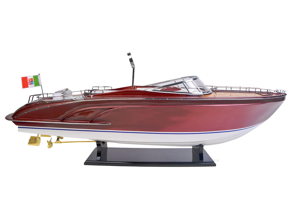 Riva Rivarama Wooden Wine Holder 37" – Handcrafted Boat Design By Old Modern Handicrafts