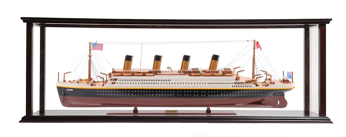 RMS Titanic Large Model Ship with Display Case – 15 Inch Handcrafted Wooden Replica By Old Modern Handicrafts