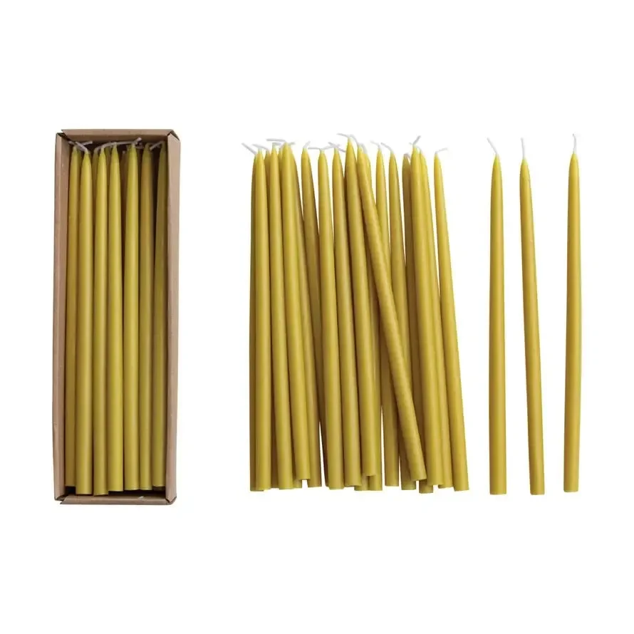 Skinny Mini Taper Candles Set of 24 // Chartreuse